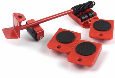 Mobone Furniture Appliances Mover Glider Lifter Slider Roller Logistics Helper Tool Set System - Heavy Duty and Durable Steel Ball Bearing Rolling Cabinet(Red)