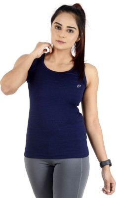 Decisive Casual Solid Women Dark Blue Top