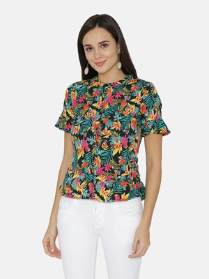 netraa Casual Printed Women Green Top