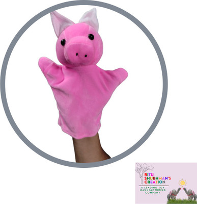 Ritu Shubhman's Creation Pig Hand Puppet (11 inches) Story Telling Puppet | Puppet Toy | Hand Puppet for Kids | Puppets for Babies | Educational Puppets | Animal Hand Puppet Hand Puppets(Pack of 1)
