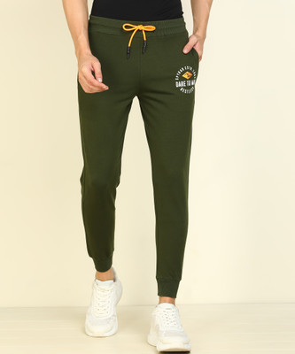 Spykar Solid Men Green Track Pants