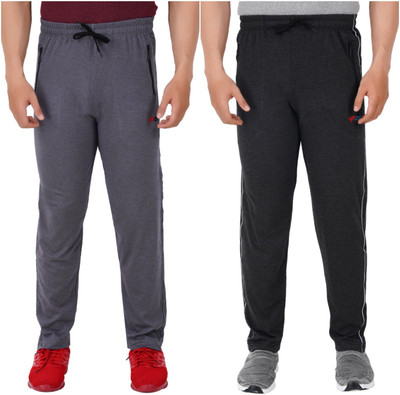 FEEL TRACK Self Design Men Grey Track Pants