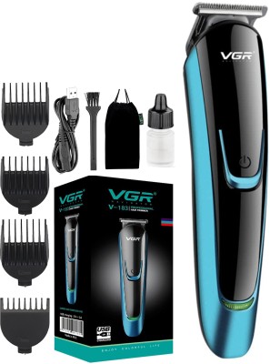 VGR V-183 Original Professional Rechargeable Hair Clipper Runtime: 120 min Trimmer for Men(Black, Blue)