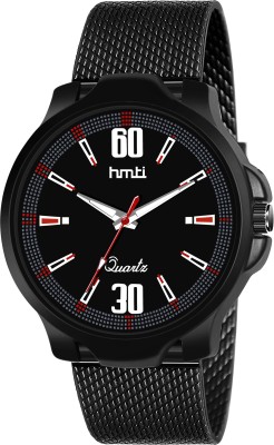 HMTI HM-2508 Black All Black Premium Mesh Strap With Water Resistant Boys Quartz Analog Watch  - For Men