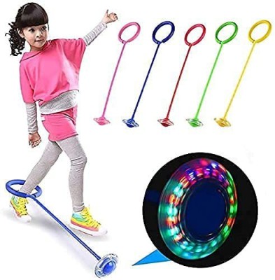 URBANE CHIC One-Legged Ankle Jumping/Skipping Ring Ball with Led Light for Kids/Adults Freestyle Skipping Rope(Multicolor, Length: 60 cm)