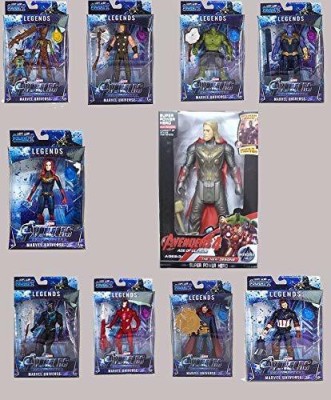 Sharva Enterprise Best Action figure toy Endgame War 4 Action Legends Super Heroes Toys Big Size for Kids,Children 6 inch Pack of 7 with One Assured Action Thoor 6 inch(Multicolor)