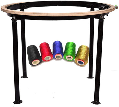 VLV Wooden Embroidery Frame Aari Stand And Hoop (14 inch)
