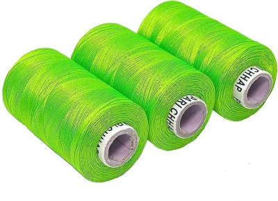 PRANSUNITA Fluorescent Neon Colour Silk (Resham) Twisted Hand & Machine Embroidery Shiny Thread for Jewellery Designing, Embroidery, Art & Craft, Tassel Making, Fast Colour, Pack of 3 Spool x 300 MTS Each
