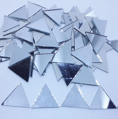 Zilzon Shisha Mirrors for Embroidery and Craft Purpose,Triangle Shape (Size 2cm Pack of 100Pcs)