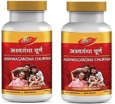 Dabur Ashwagandha Churna for Stamina & Energy(Pack of 2, 200 g)