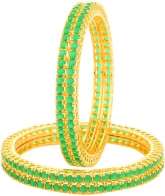 Nathany Jewels Alloy Zircon Gold-plated Bangle Set(Pack of 4)