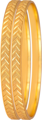 JFL Jewellery for Less Copper Gold-plated Bangle Set(Pack of 2)