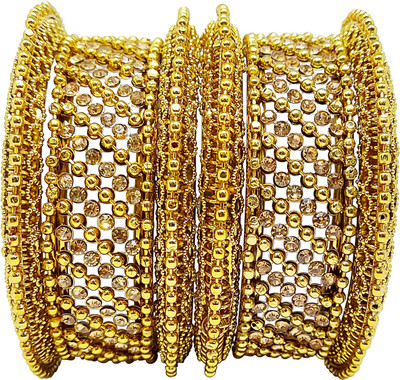 Anahat collection Metal Gold-plated Bangle Set(Pack of 6)