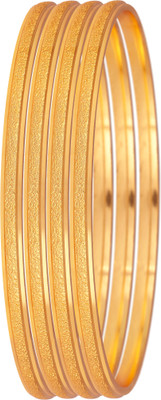 JFL Jewellery for Less Copper Gold-plated Bangle Set(Pack of 4)
