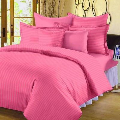 ANIKA CREATION 210 TC Cotton Double, King Solid Flat Bedsheet(Pack of 1, LITHT PINK)