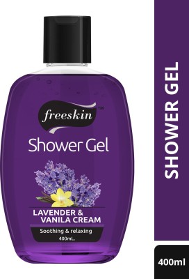 Free Skin Lavender and Vanila Cream Shower Gel, for Soothing and Relaxing, Enriched with Lavendar Extract, 400ml, Suitable All Skin types, PACK OF 1(400 ml)