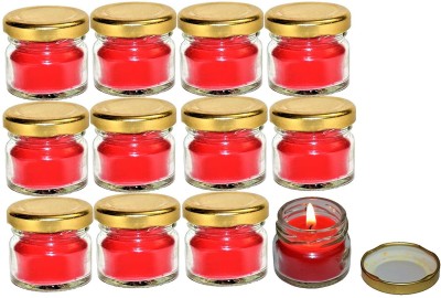 SAPI'S Scented Mini Jar Candle 30 Gram Each Candle(Red, Pack of 12)