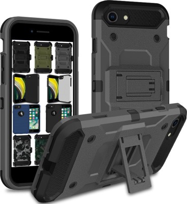 DuraSafe Cases Back Cover for iPhone SE 2 2020 4.7 Inch Shockproof Sturdy Case with Multi Layer Protection - Without Holster(Grey, Rugged Armor, Silicon, Pack of: 1)