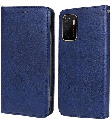 Unistuff Flip Cover for Poco M3 Pro 5G, Mi Redmi Note 10T 5G, Redmi Note 10T 5G(Blue, Dual Protection, Pack of: 1)