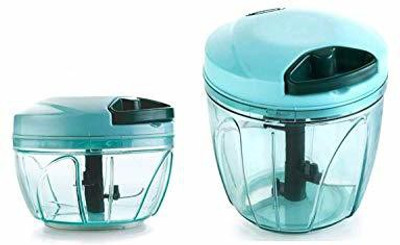 MKM Product by Plastic Manual Food Chopper Onions,Vegetables,Fruits,Homemade Salad 450Ml Mini Chopper 900Ml Xl Chopper Combo Set Vegetable & Fruit Chopper(1 450Ml+900Ml)