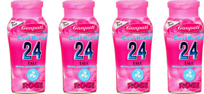 SMIETRZ Ganpati Herbal Cool Herbal 24 Tale with herbs Advanced Formula Rose Powder 4x100g(4 Items in the set)