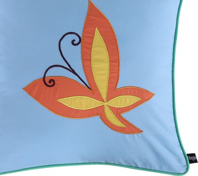 Hugs N Rugs Embroidered Cushions & Pillows Cover(40 cm*40 cm, Light Blue)