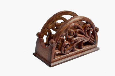 Kesha Spree 1 Compartments Wood Tissue Holder(Brown)