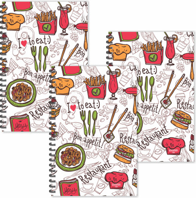 ESCAPER Bon Appetit Restraunt (Ruled - A5 Size - SUPER SAVER Pack of 3 Diaries) Designer Food Diaries | Fast Food Diaries | Burger Diaries A5 Diary Ruled 160 Pages(Multicolor, Pack of 3) ESCAPER Bon Appetit Restraunt (Ruled - A5 Size - SUPER SAVER Pack of 3 Diaries) Designer Food Diaries | Fast Food Diaries | Burger Diaries A5 Diary Ruled 160 Pages(Multicolor, Pack of 3)
