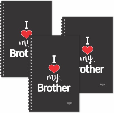 ESCAPER I love My Brother Hindi Quotes Diaries (Ruled - A5 Size - SUPER SAVER Pack of 3 Diaries) | Slogan Diaries | Quotes on Diaries | Funny Quotes Diaries A5 Diary Ruled 160 Pages(Multicolor, Pack of 3)