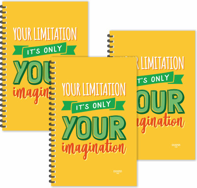 ESCAPER Your Limitation is your Imagination (Ruled - A5 Size - SUPER SAVER Pack of 3 Diaries) Designer Motivational Diaries | Quotes on Diaries A5 Diary Ruled 160 Pages(Multicolor, Pack of 3)