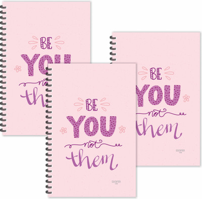 ESCAPER Be You Not Them (Ruled - A5 Size - SUPER SAVER Pack of 3 Diaries) Designer Motivational Diaries | Quotes on Diaries A5 Diary Ruled 160 Pages(Pink, Pack of 3)