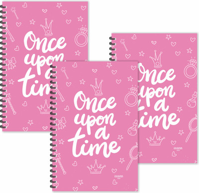 ESCAPER Once Upon a Time (Ruled - A5 Size - SUPER SAVER Pack of 3 Diaries) Designer Diaries | Quotes on Diaries A5 Diary Ruled 160 Pages(Pink, Pack of 3)