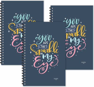 ESCAPER Sparkle in My Eye (Ruled - A5 Size - SUPER SAVER Pack of 3 Diaries) Designer Motivational Diaries | Quotes on Diaries A5 Diary Ruled 160 Pages(Multicolor, Pack of 3)