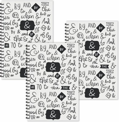 ESCAPER By & By (Ruled - A5 Size - SUPER SAVER Pack of 3 Diaries) Designer Doodle Diaries | Doodle Pattern Diaries | Words Doodle Diaries A5 Diary Ruled 160 Pages(Black,white, Pack of 3)