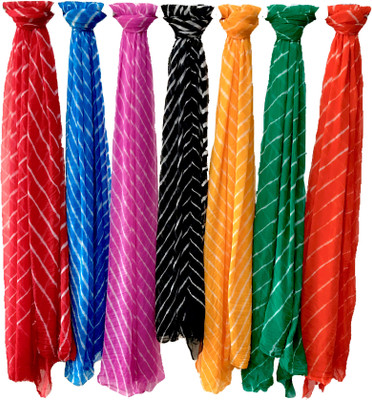 M S BANDHANI Chiffon Striped Women Dupatta