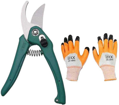 AGT Scissor Heavy Cutter and Hand Gloves Set of 2 - Gardening Tool Kit Garden Tool Kit(1 Tools)