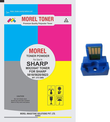 MOREL MX235AT TONER POWDER (375G) WITH TONER CHIP FOR USE IN SHARP 275/255 / M276 / M236 5618/5620 / 5623 PHOTOCOPIER PACK 1 Black Ink Cartridge
