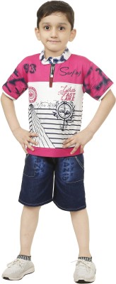 LUCII Baby Boys Party(Festive) T-shirt Shorts(Pink)