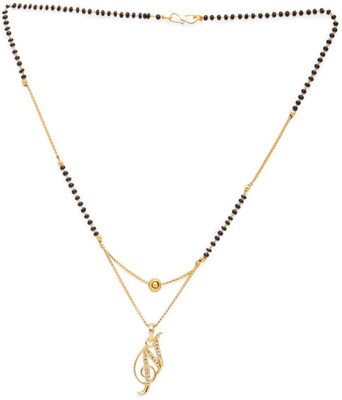 Infinity Creation N Letter Alphabet Name Gold Plated Pendant Locket For Girls/Women Gold-plated Alloy Design New Model 18 INCH Mangalsutras Alloy Mangalsutra
