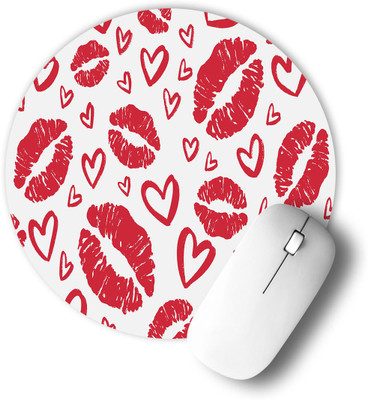 AY FASHION Printed Anti Skid Round Gaming Foldable with Nonslip Base for Laptop & Desktop/Computer etc_0415 Non Slip Base Mousepad(Red)