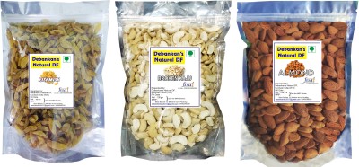 Debankan's Natural DF Combo Pack (3 x 100 gm Pack ) Almonds, Raisins, Broken Cashews Almonds, Cashews, Raisins(3 x 100 g)