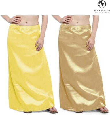 Mermaid Lemon Yellow Golden SP Satin Blend Petticoat(Free)