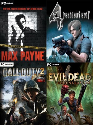 Max Payne, Resident Evil 4, COD 2, Evil Dead Top Four Game (Offline Only) (Regular)(Action Adventure, for PC)