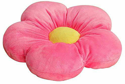 Peach Cuddle Microfibre Solid Floor Cushion Pack of 1(Pink, Yellow)