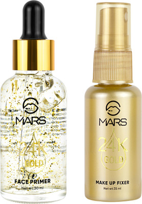 MARS 2 in 1 24 K Gold Primer and Makeup Setting Spray Primer  - 65 ml(Transparent)