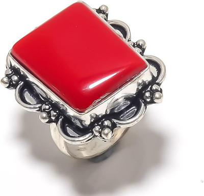 Krishnaimpex Metal Coral Silver Plated Ring