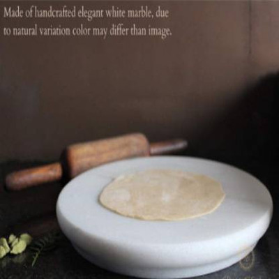 Twinity White marble chakla and belan model65 Rolling Pin & Board(White, Pack of 2)