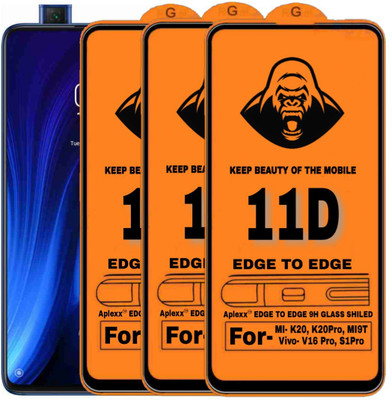 aplexx Edge To Edge Tempered Glass for Mi K20 Pro, Mi K20, Vivo V15 Pro, Vivo S1 Pro(Pack of 3)