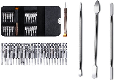 WOWSOME 25 in 1 Precision Screwdriver Set Repair Tool Kit with 3 metal 2 sided pry tool for Opening And Repairing Mobiles, Electronics Phillips Torx Pentalobe Y 2.0 Bits Set Precision Screwdriver Set(Pack of 1)