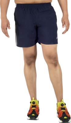 Decisive Solid Men Dark Blue, Grey Sports Shorts